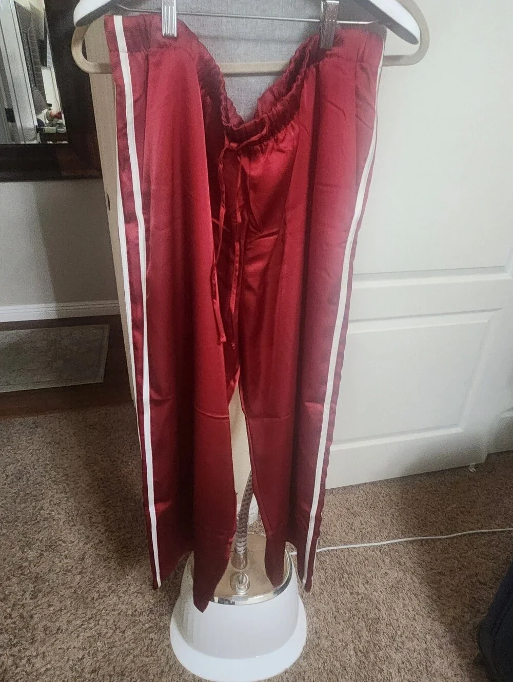 NWT Gap Drawstring Relaxed Red Satin Pants XL